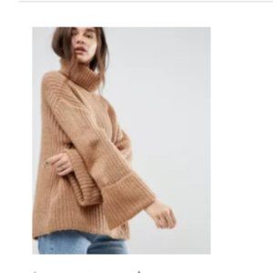 Asos Oversized Sweater with wide cuffed sleeves - beige